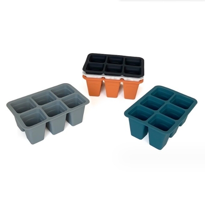 6 Zellen Silikon-Plastik-Kinderzimmer-Tablets Quadrate Blumenkrüge Pflanzereien für die Gartenbearbeitung