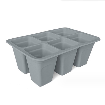 6 Zellen Silikon-Plastik-Kinderzimmer-Tablets Quadrate Blumenkrüge Pflanzereien für die Gartenbearbeitung