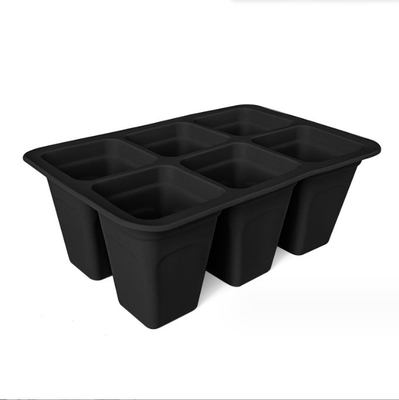 6 Zellen Silikon-Plastik-Kinderzimmer-Tablets Quadrate Blumenkrüge Pflanzereien für die Gartenbearbeitung