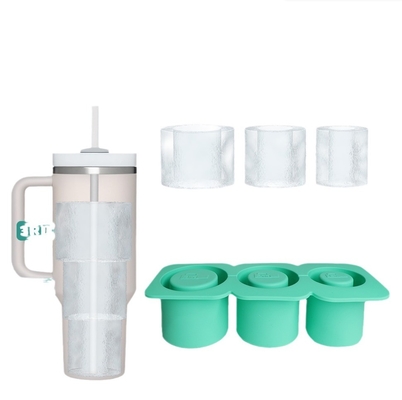 2024 Silikon-Zylinder-Eisform mit Deckel und Behälter für den Gefrierschrank Eiswürfel Tray für Tumbler Cup