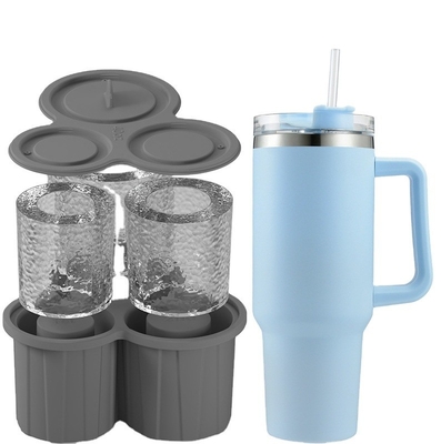 3 Stück Silikon-Zylinder-Eis-Form für Tumbler-Tasse und leicht zu entfernen Silikon-Eiswürfel-Tray
